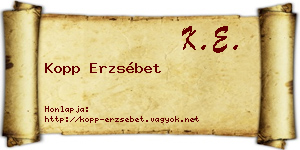 Kopp Erzsébet névjegykártya