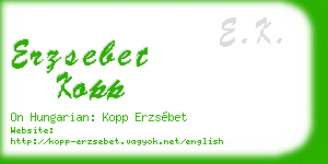 erzsebet kopp business card