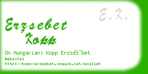 erzsebet kopp business card